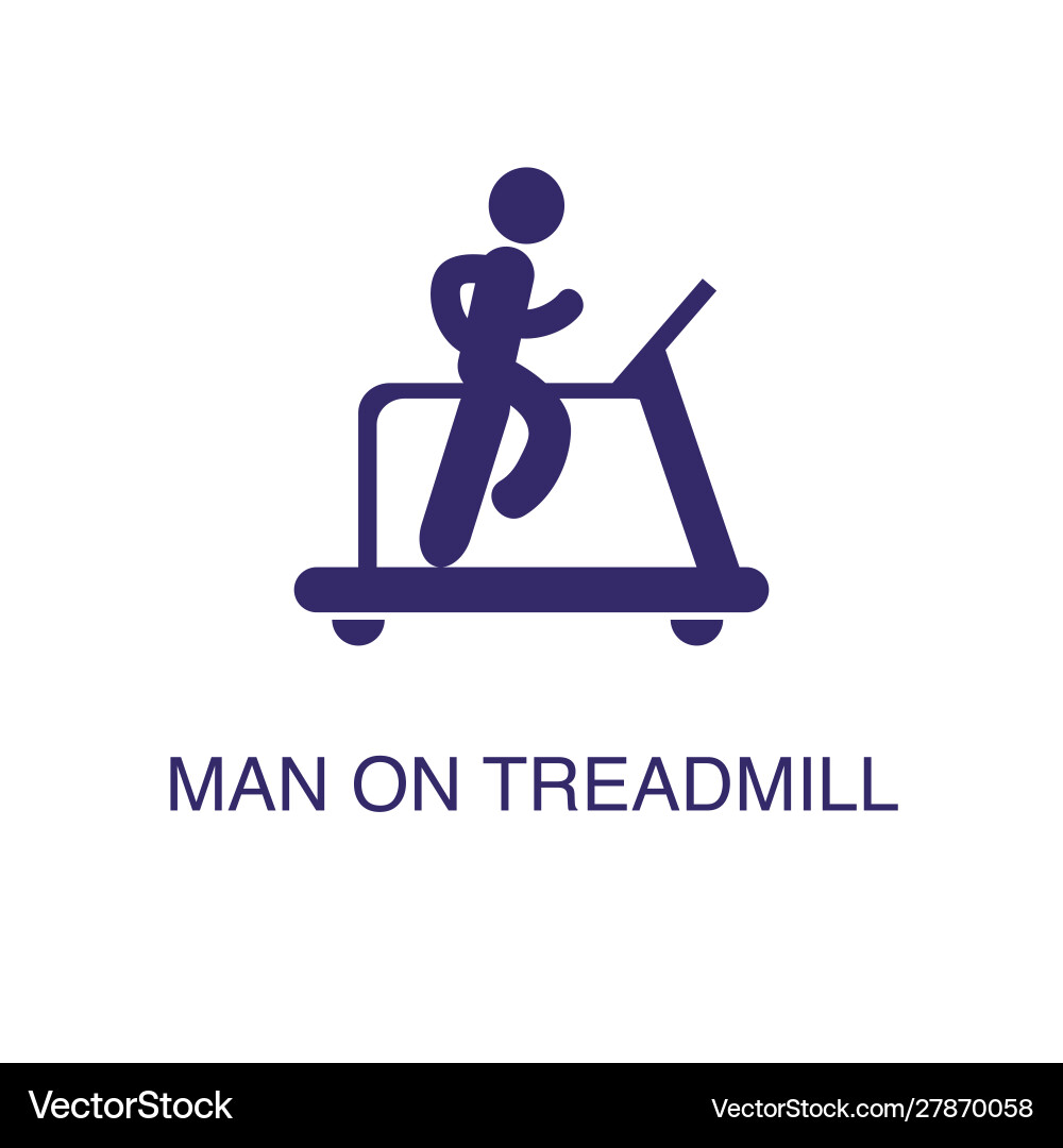 Man on treadmill element in flat simple style vector image