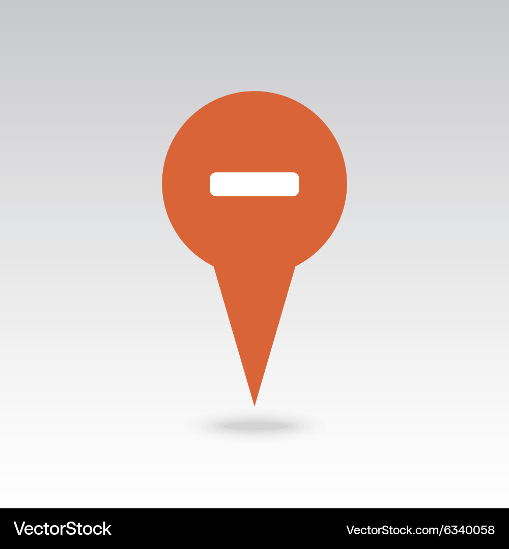 Minus pin map icon pointer markers Vector Image