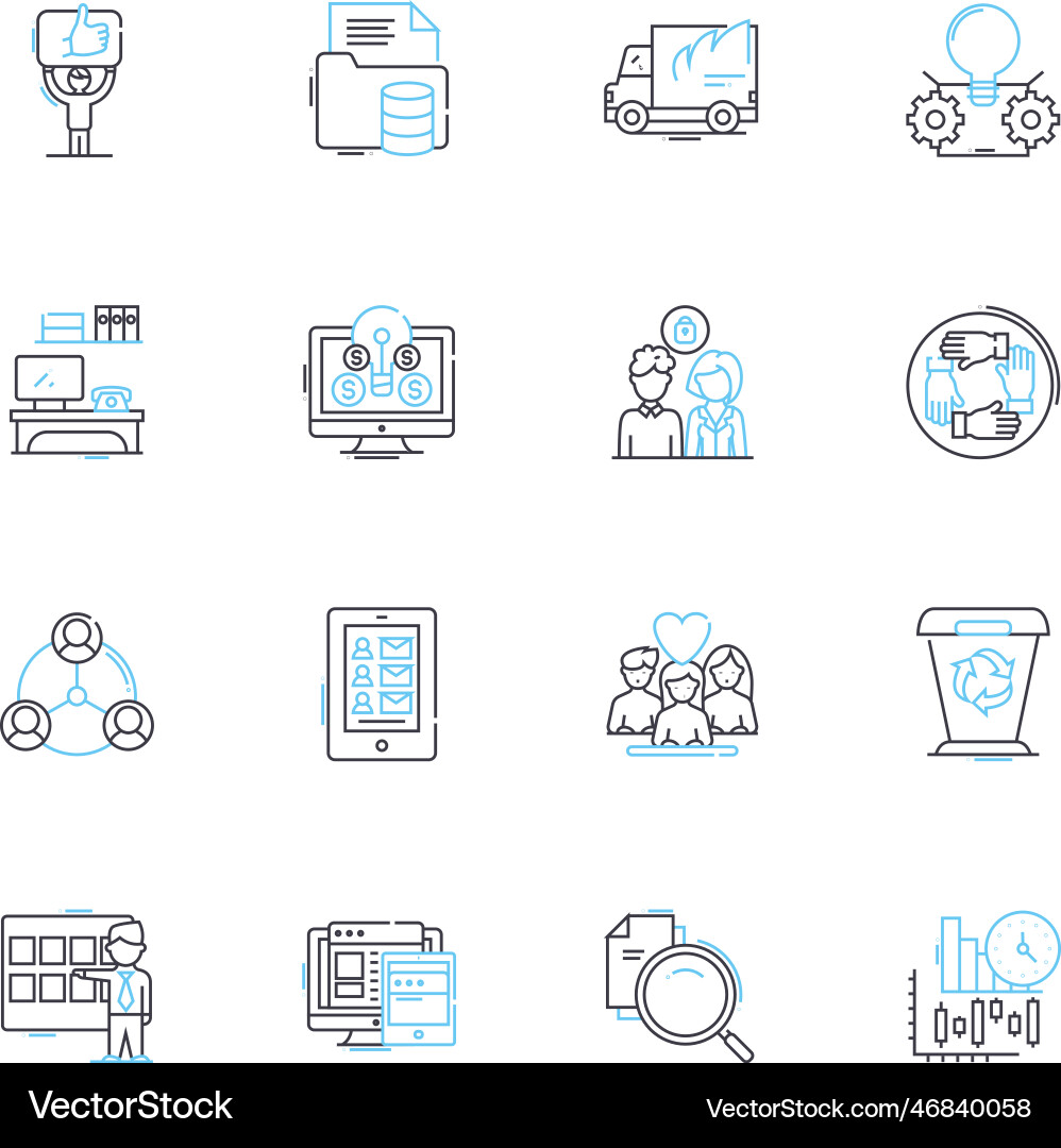 Mtary system linear icons set neuron synapse Mtary system linear icons set neuron synapse Vector Image