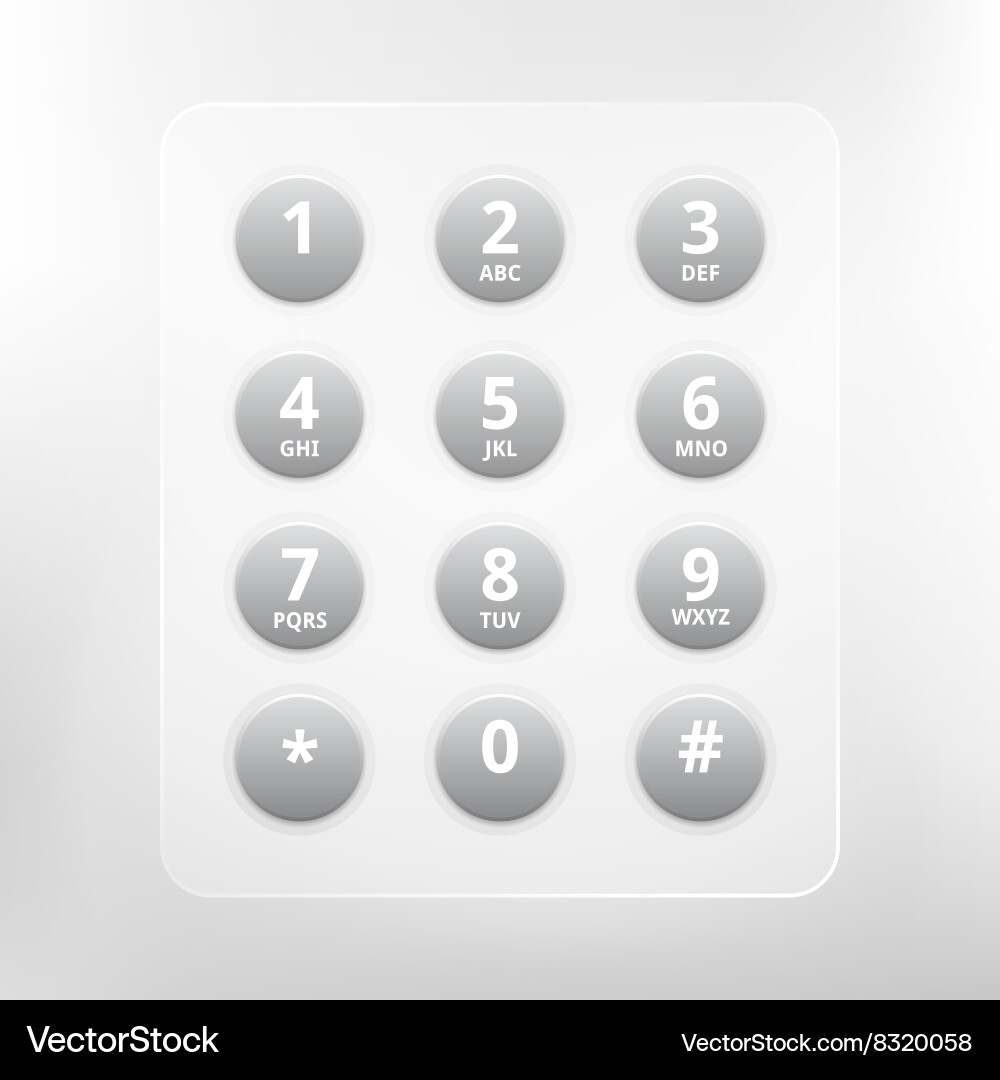Phone Keypad with Numbers vector image