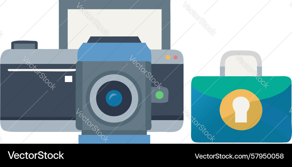 Security Camera Monitoring Vector Image