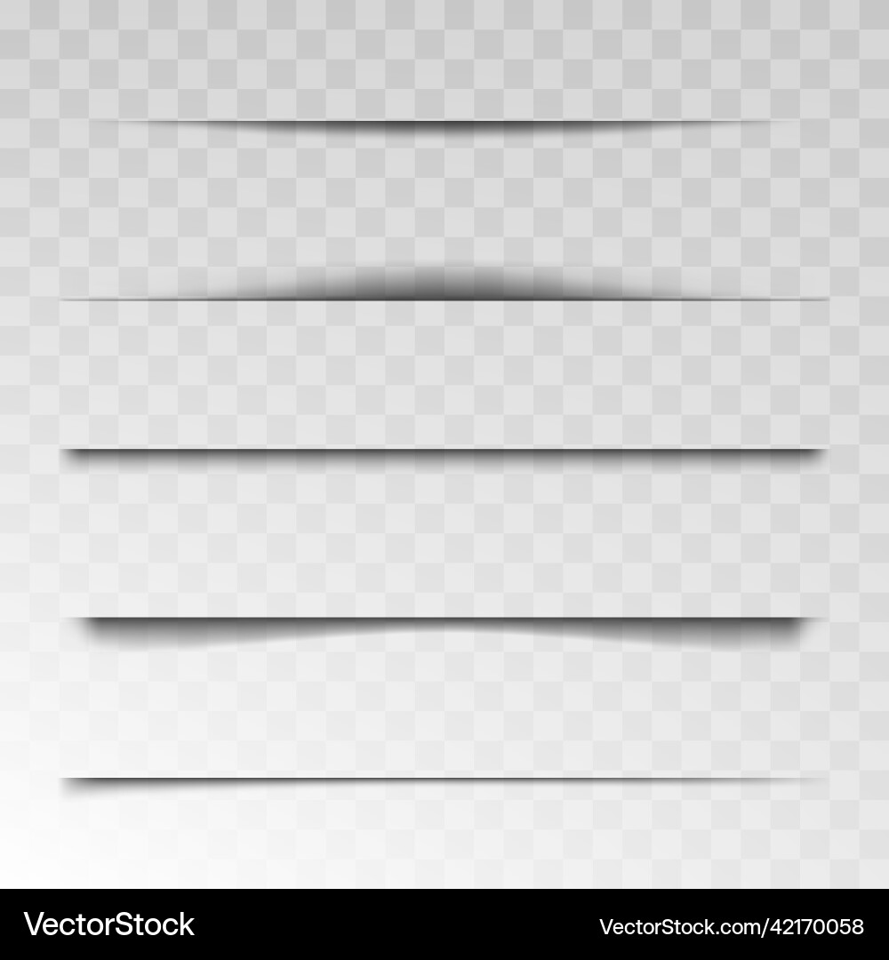 Shadow effect of paper list border set Shadow effect of paper list border set vector image