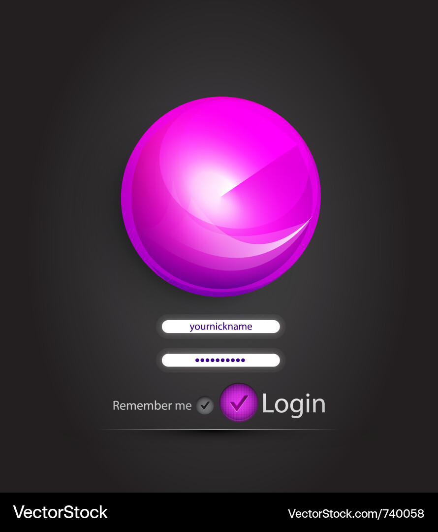 Sphere login page Vector Image