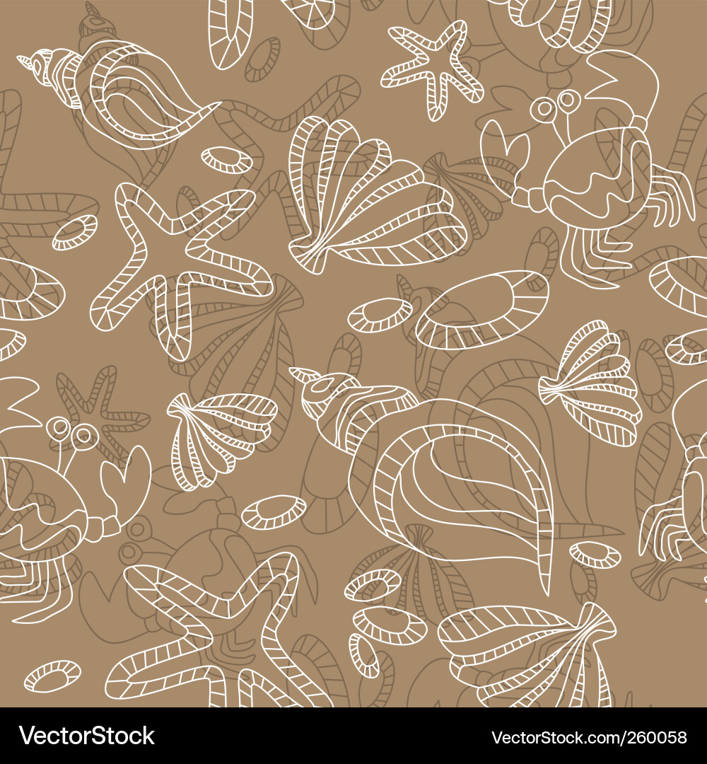 Starfish Seamless Pattern Vector Image