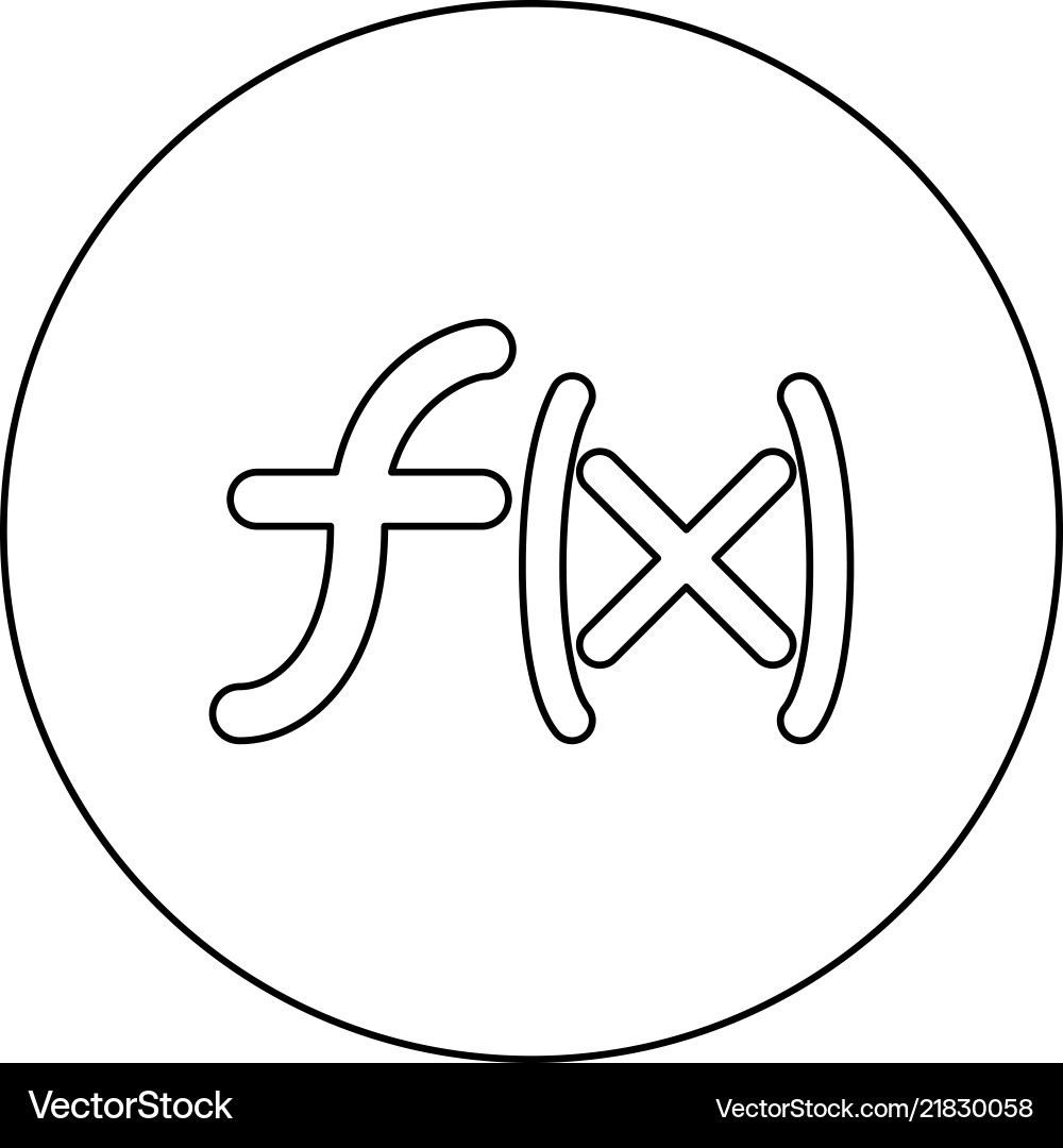 Symbol function icon black color in round circle vector image