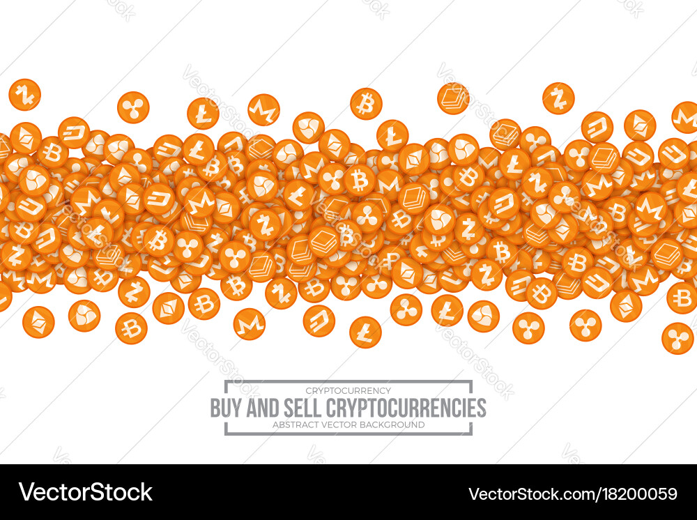 3D Cryptocurrency Background vector image