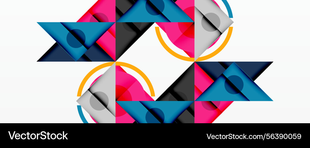 Abstract geometric pattern triangles circles arcs Abstract geometric pattern triangles circles arcs Vector Image