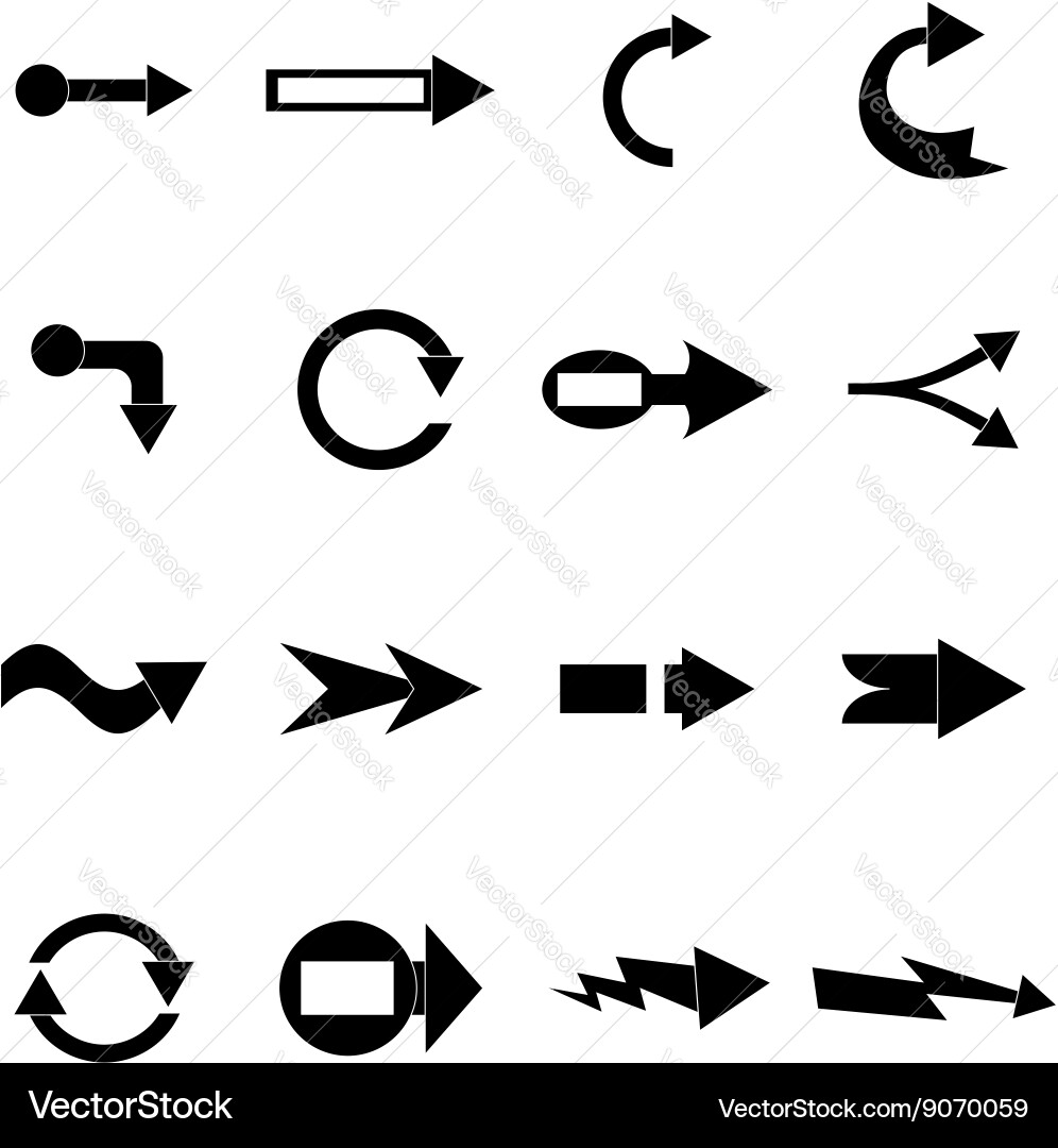 Arrow icons set simple style Vector Image
