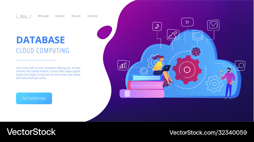 Big data architectureconcept landing page Big data architectureconcept landing page vector image