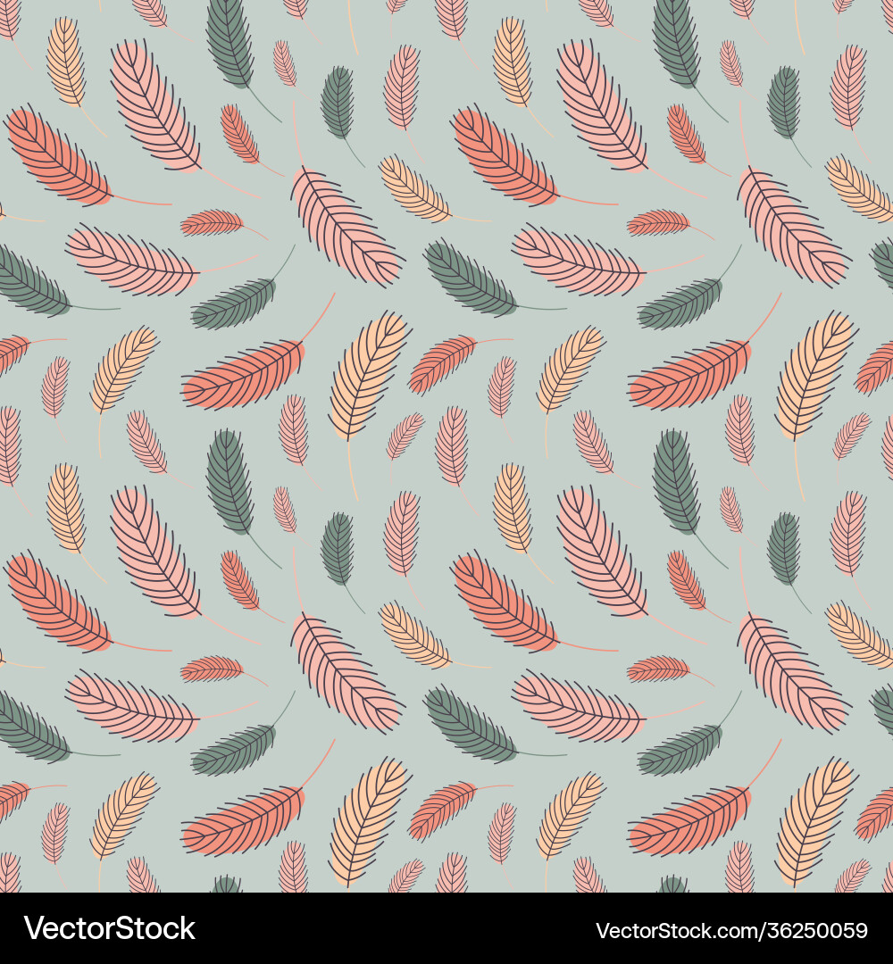 Bird feathers seamless pattern Bird feathers seamless pattern vector image