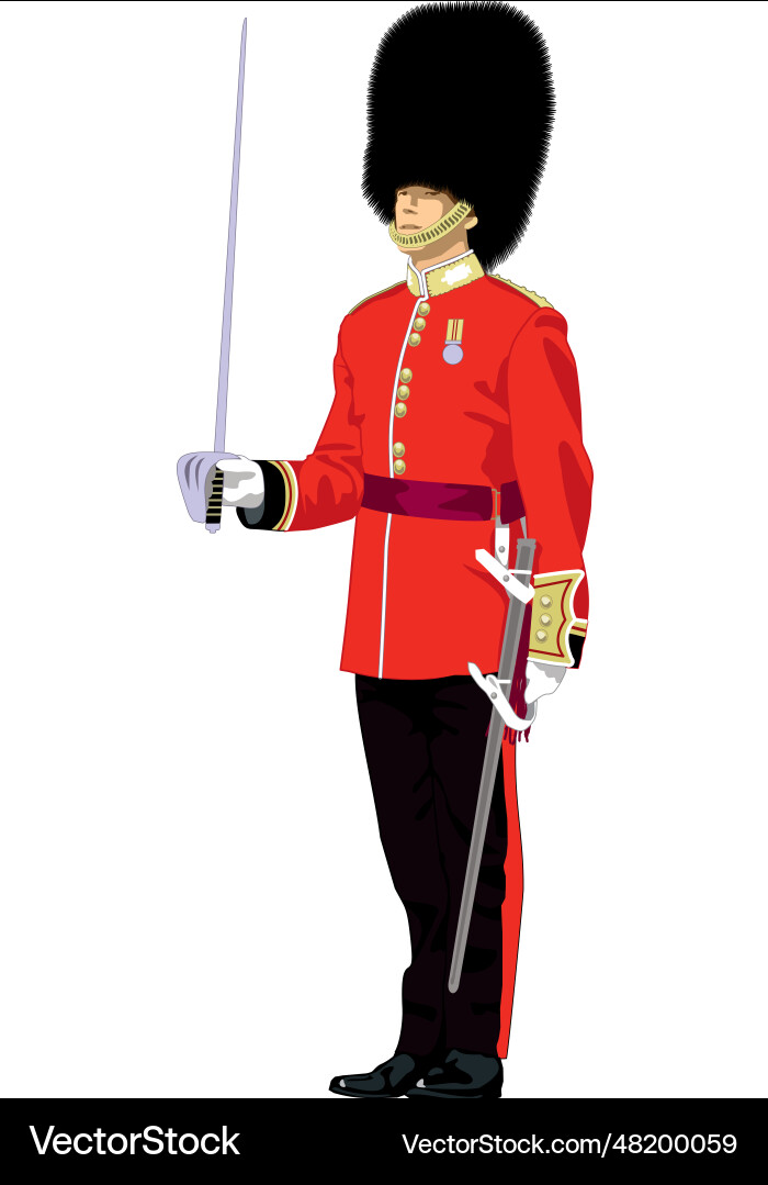 British Guardsman in Full Dress Vector Image