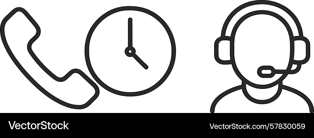 Call center worker managing time and communication Call center worker managing time and communication vector image