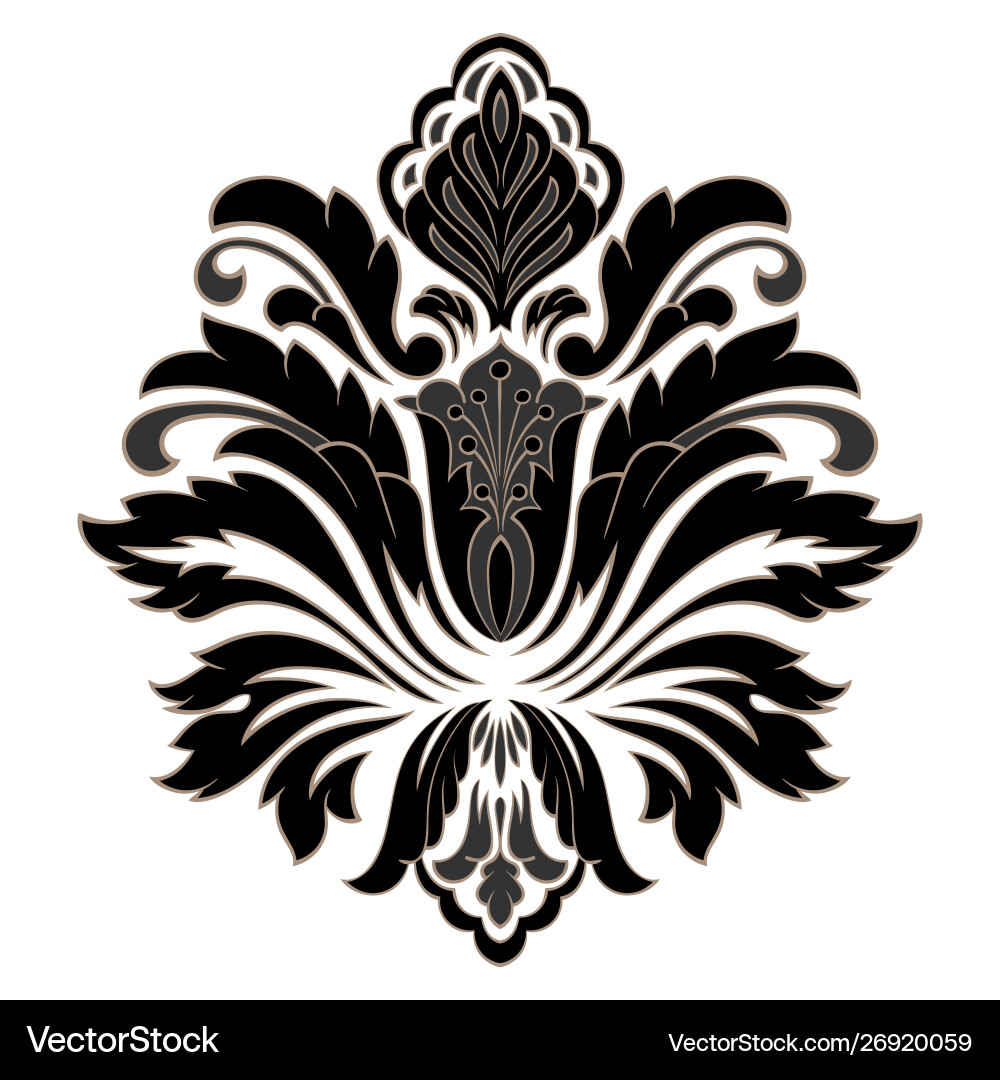Damask element isolated central Vector Image