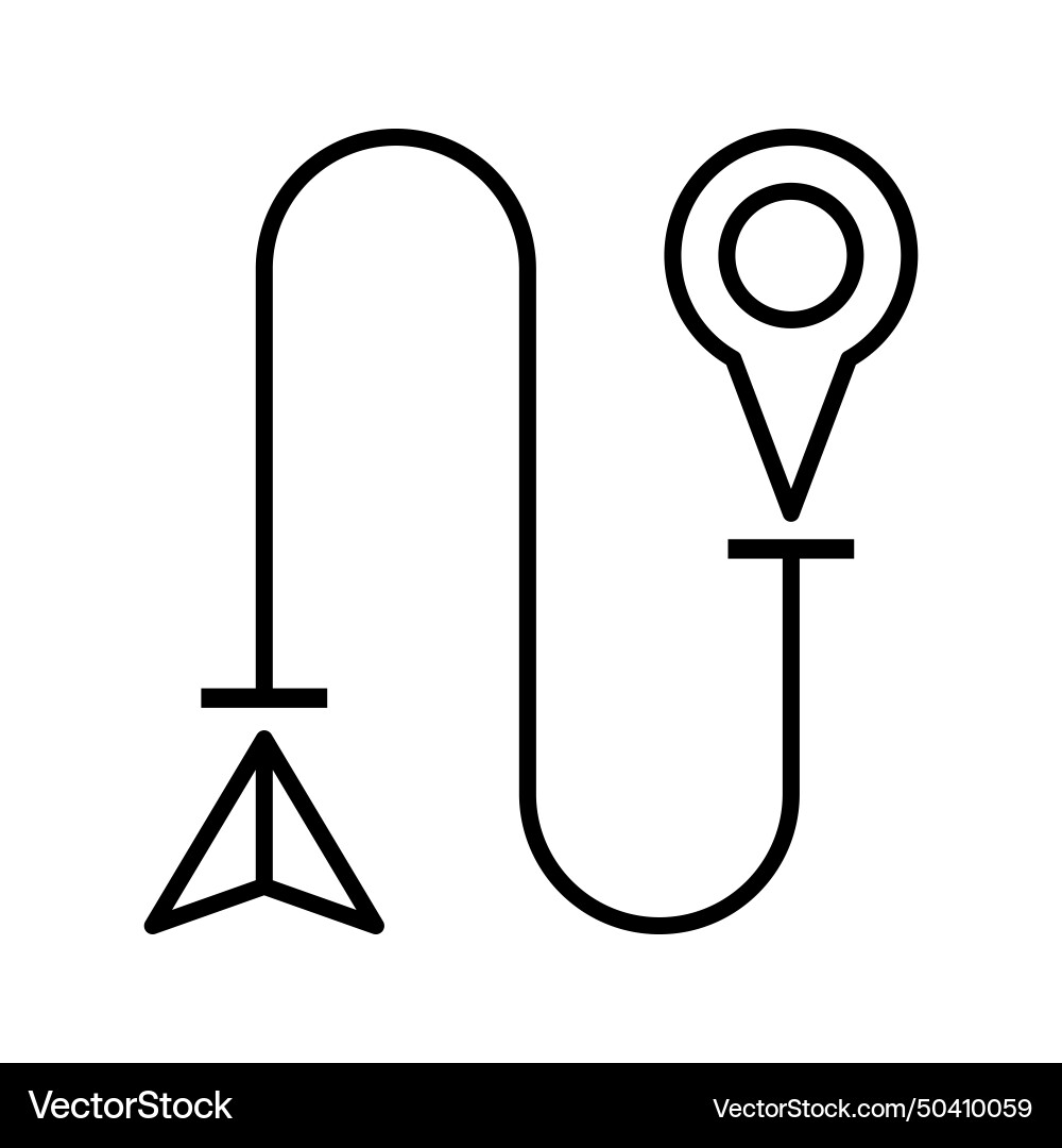 Destination path route icon single tracking vector image