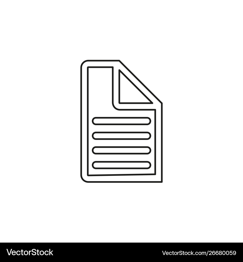 Document list - paper icon web page symbol vector image