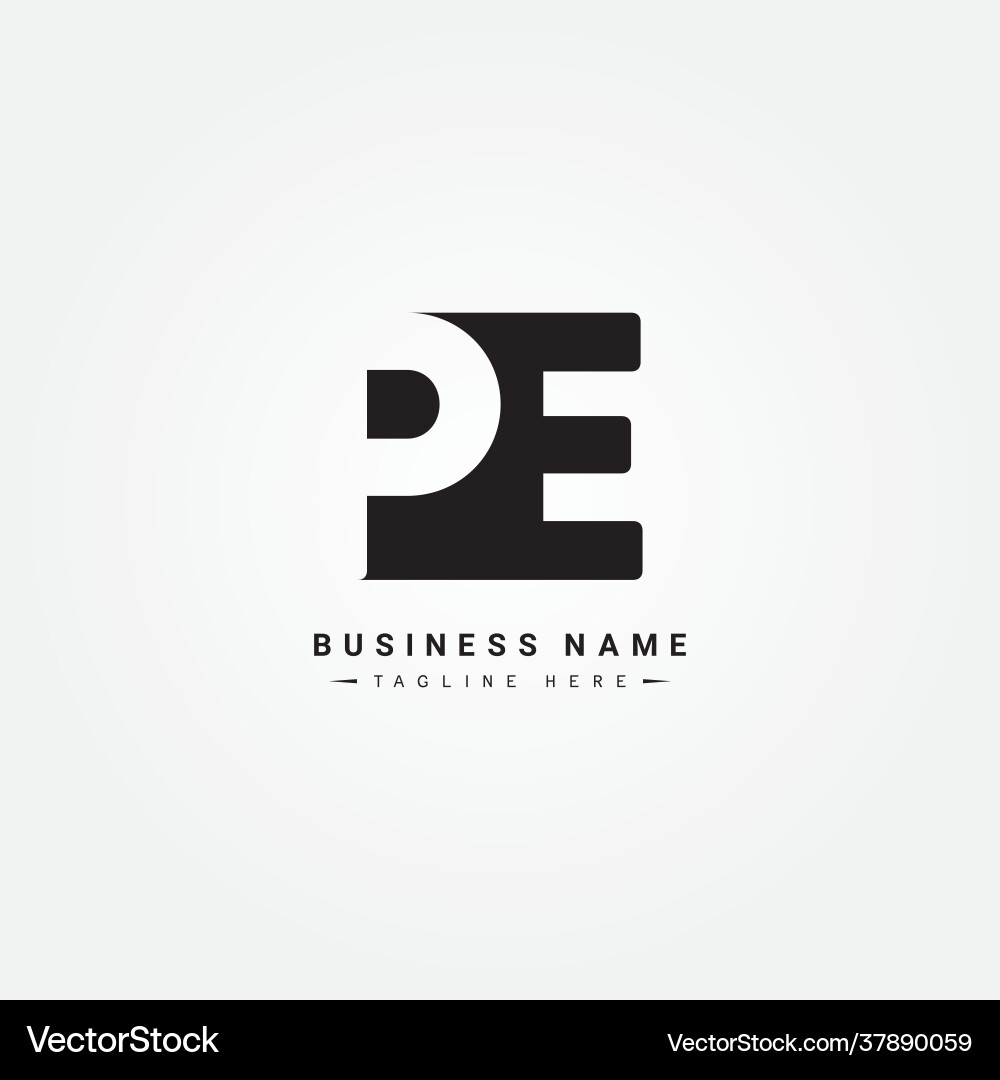 Minimalist PE Initial Logo - Business Branding Vector Image
