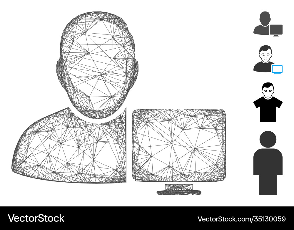 Network user computer mesh Vector Image