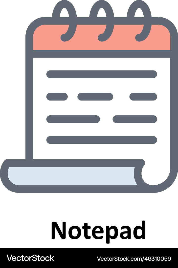 Notepad fill outline icons simple stock i Vector Image