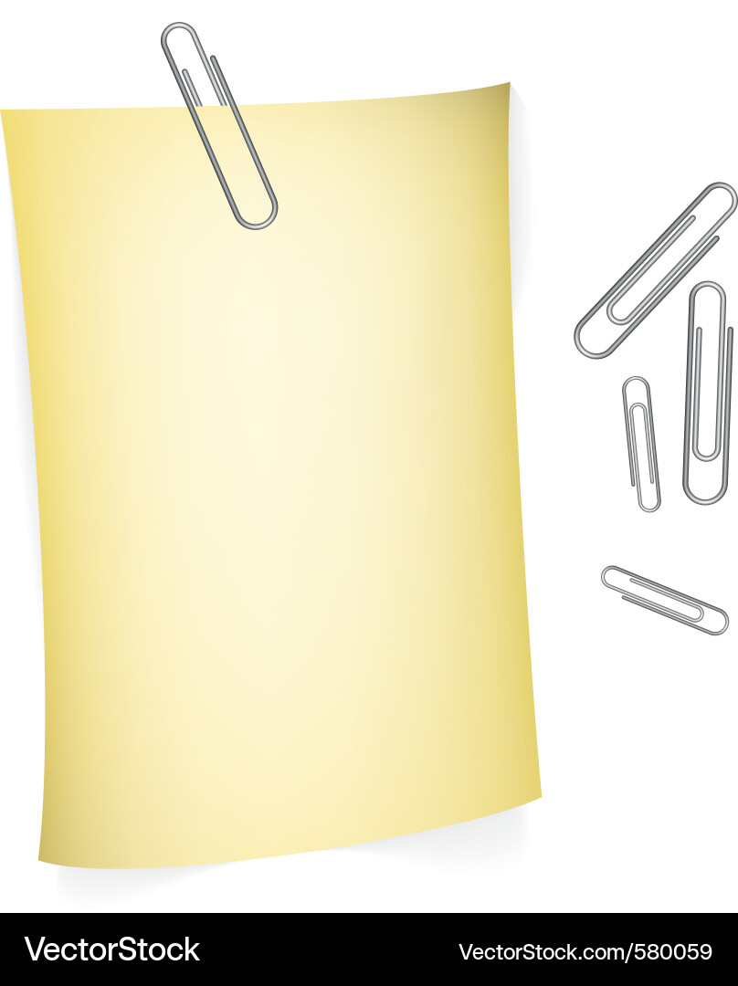 Notes with paperclips vector image