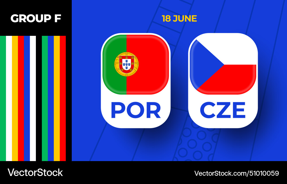 Portugal vs czechia football 2024 match versus Vector Image