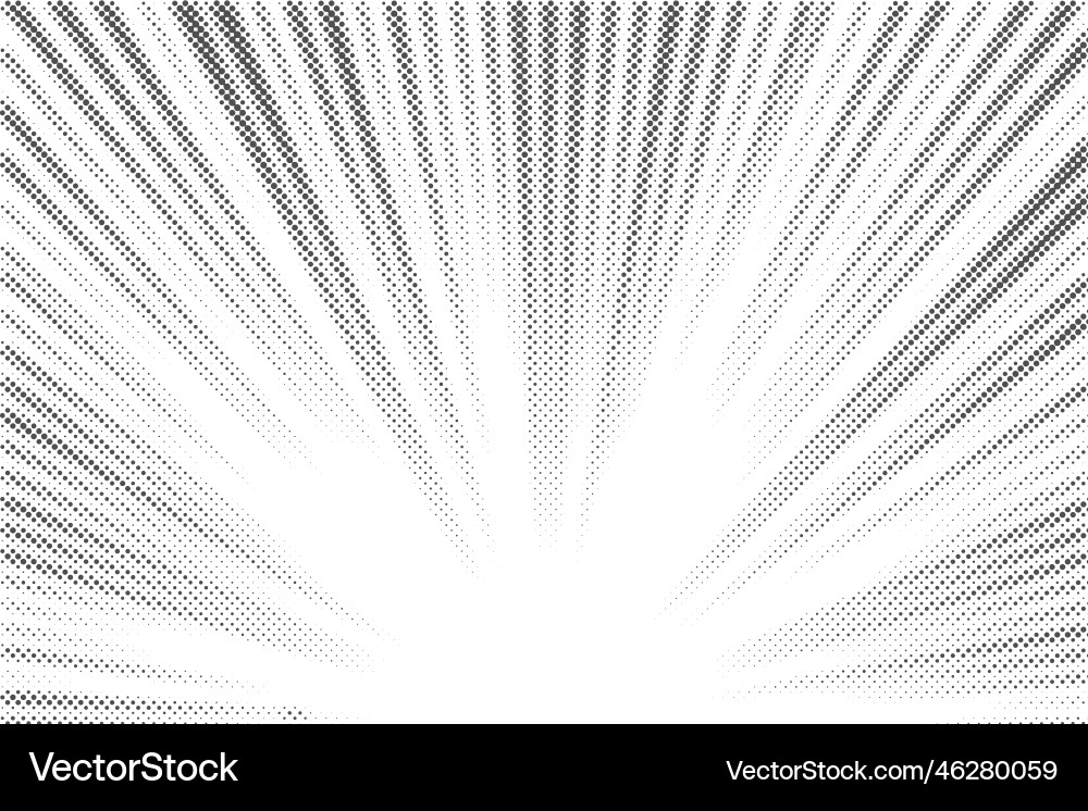 Radial halftone lines background comic manga vector image