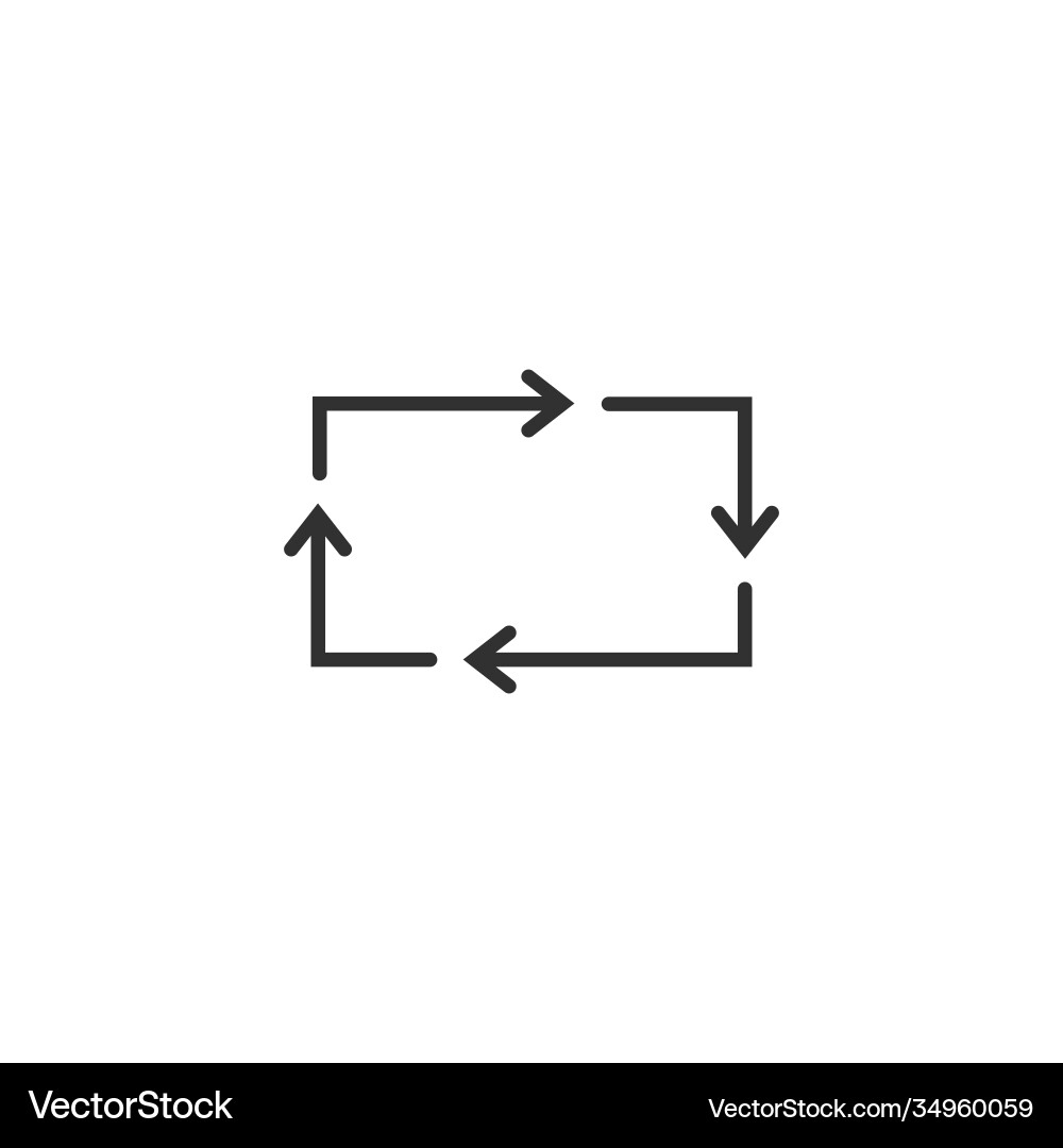 Repetitive process icon with square arrows vector image