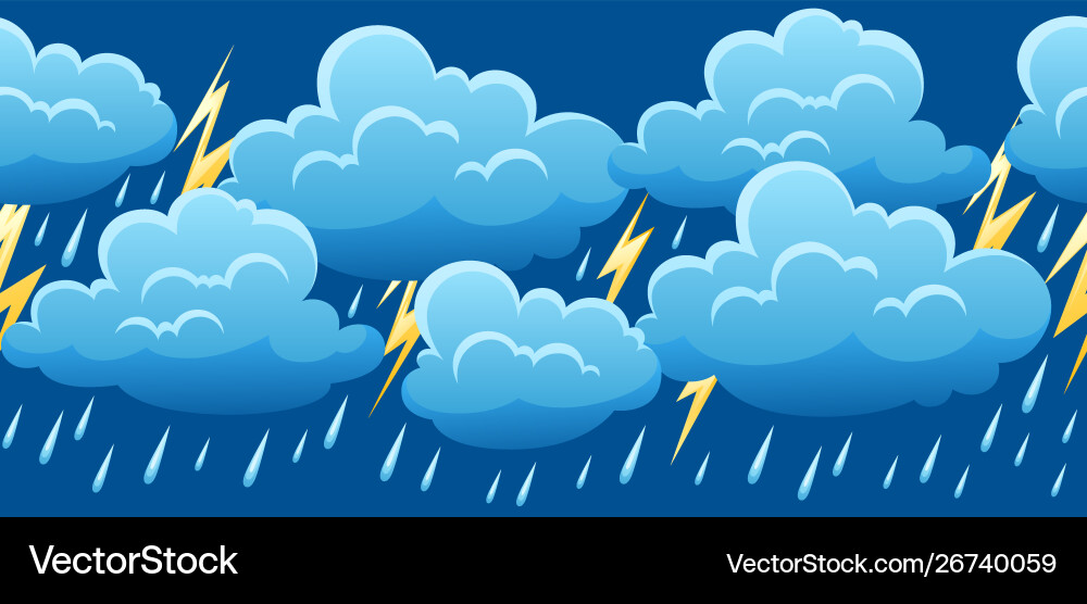 Seamless pattern with thunderstorm Seamless pattern with thunderstorm vector image