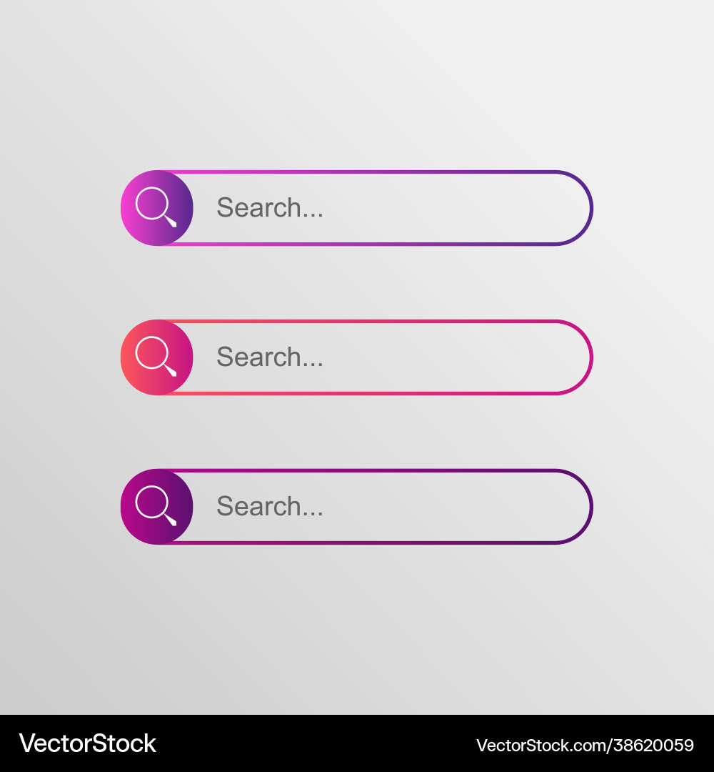 Search bar box button element flat design vector image