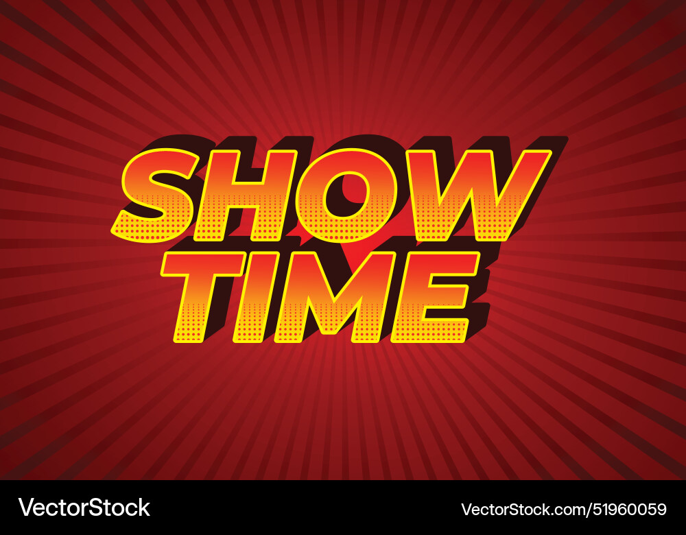 Show time text effect in 3d style with good colors Show time text effect in 3d style with good colors Vector Image