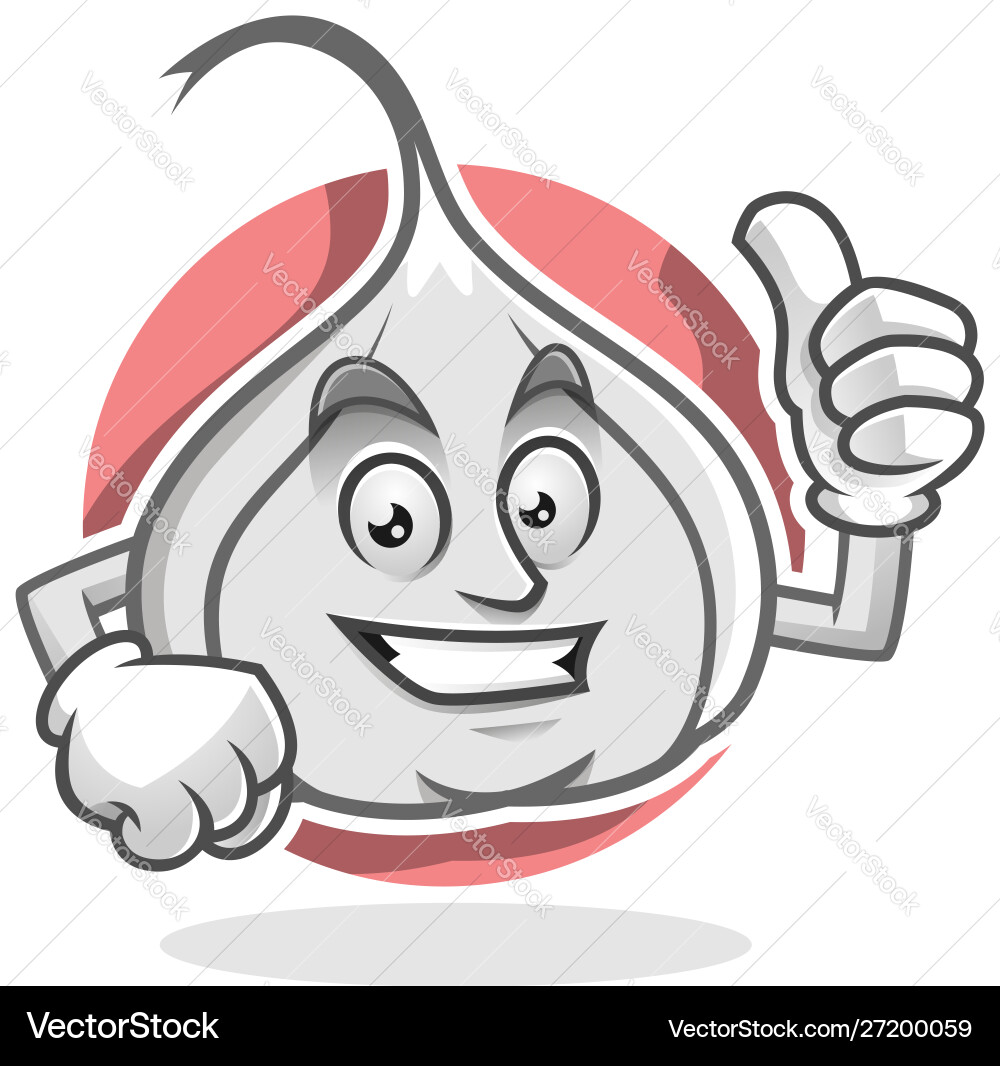 Thumb up garlic mascot character Vector Image