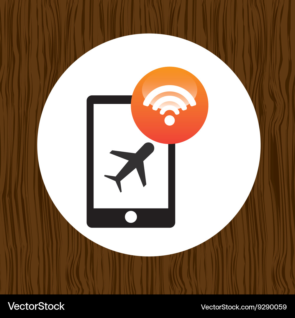 Wifi signal in flight design Vector Image