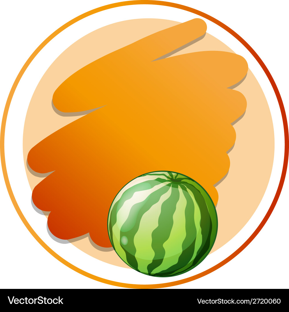 An empty round template with a watermelon Vector Image