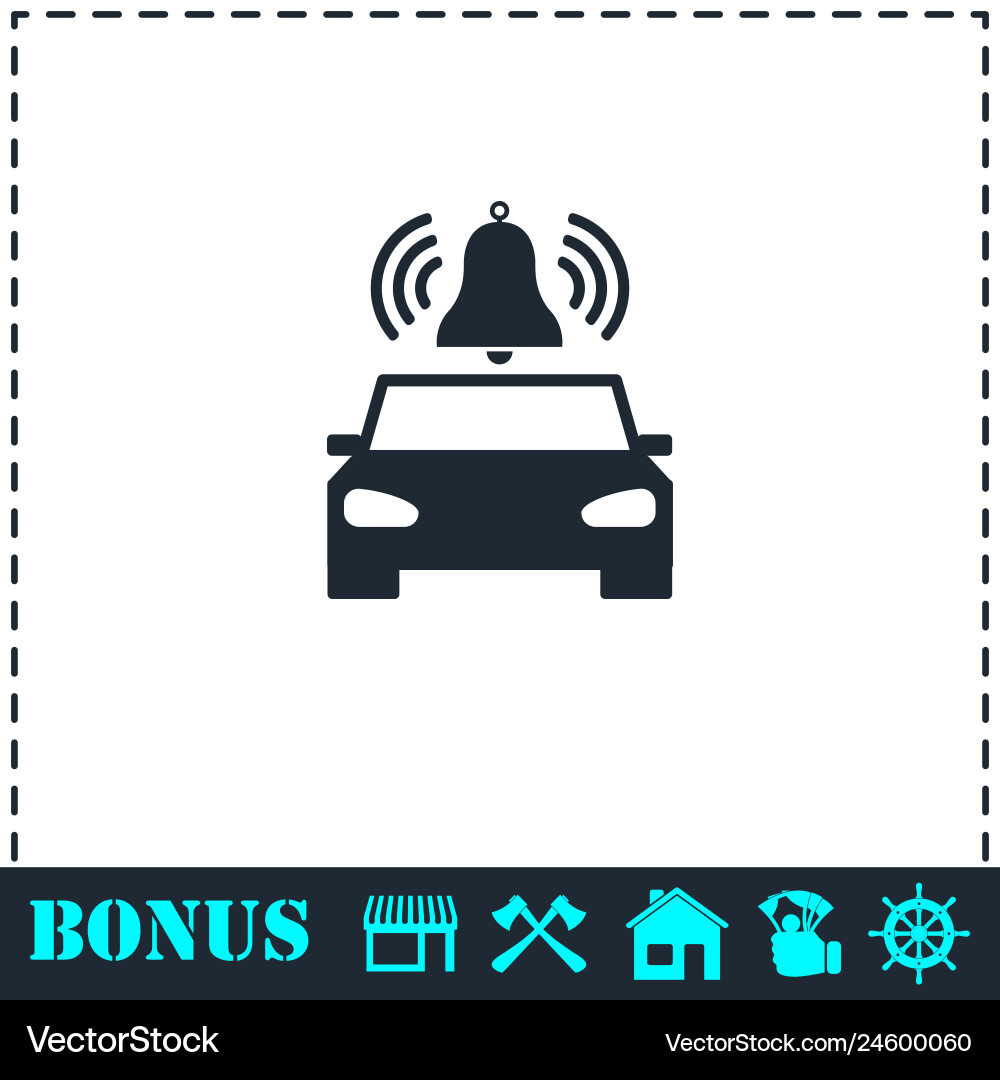 Auto Alarm Icon flach Auto Alarm Icon flach vektorbild