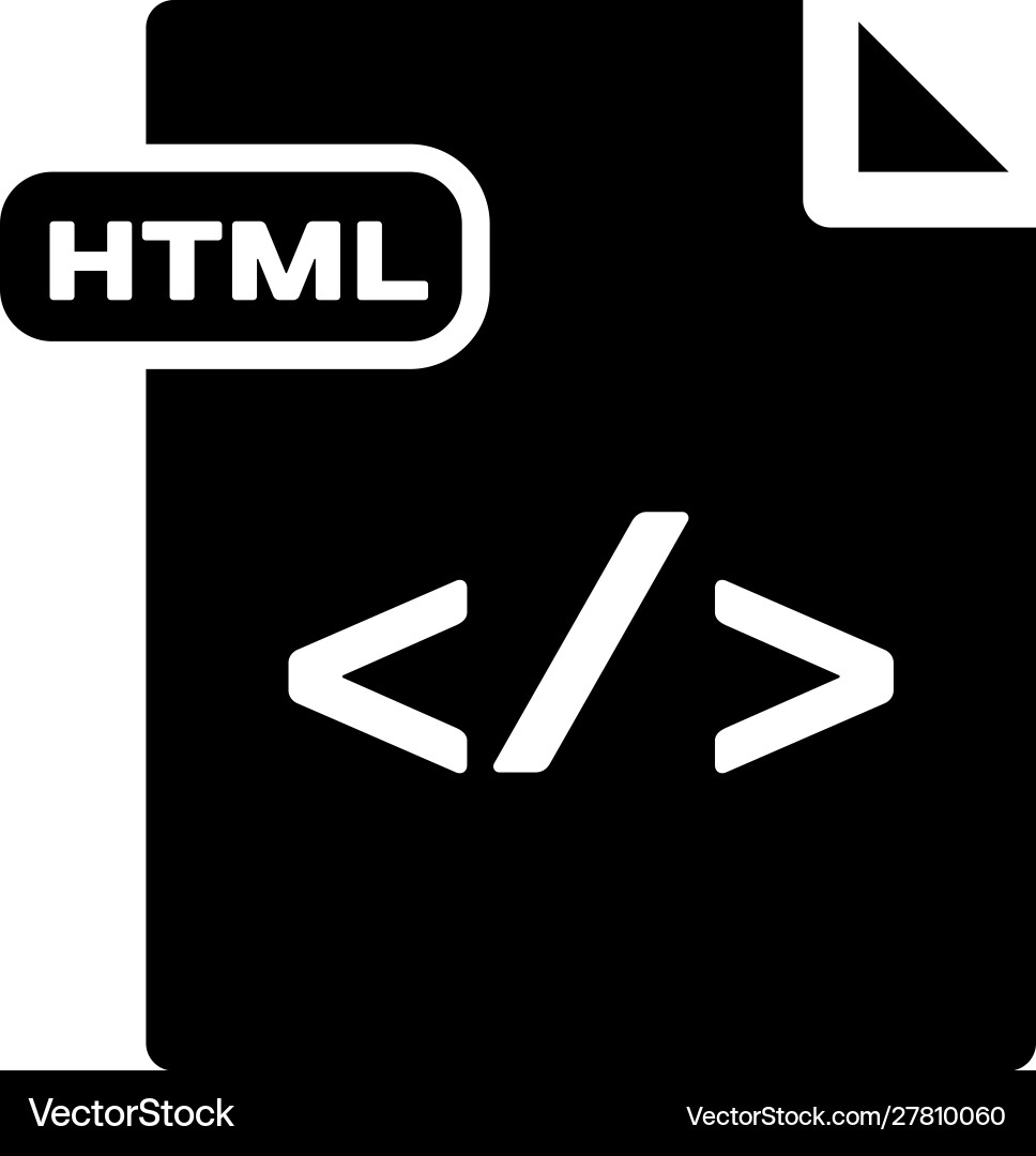 Black html file document download button Black html file document download button vector image