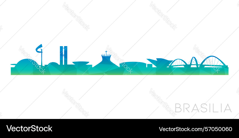 Brasilia federal district brazil low poly Vector Image
