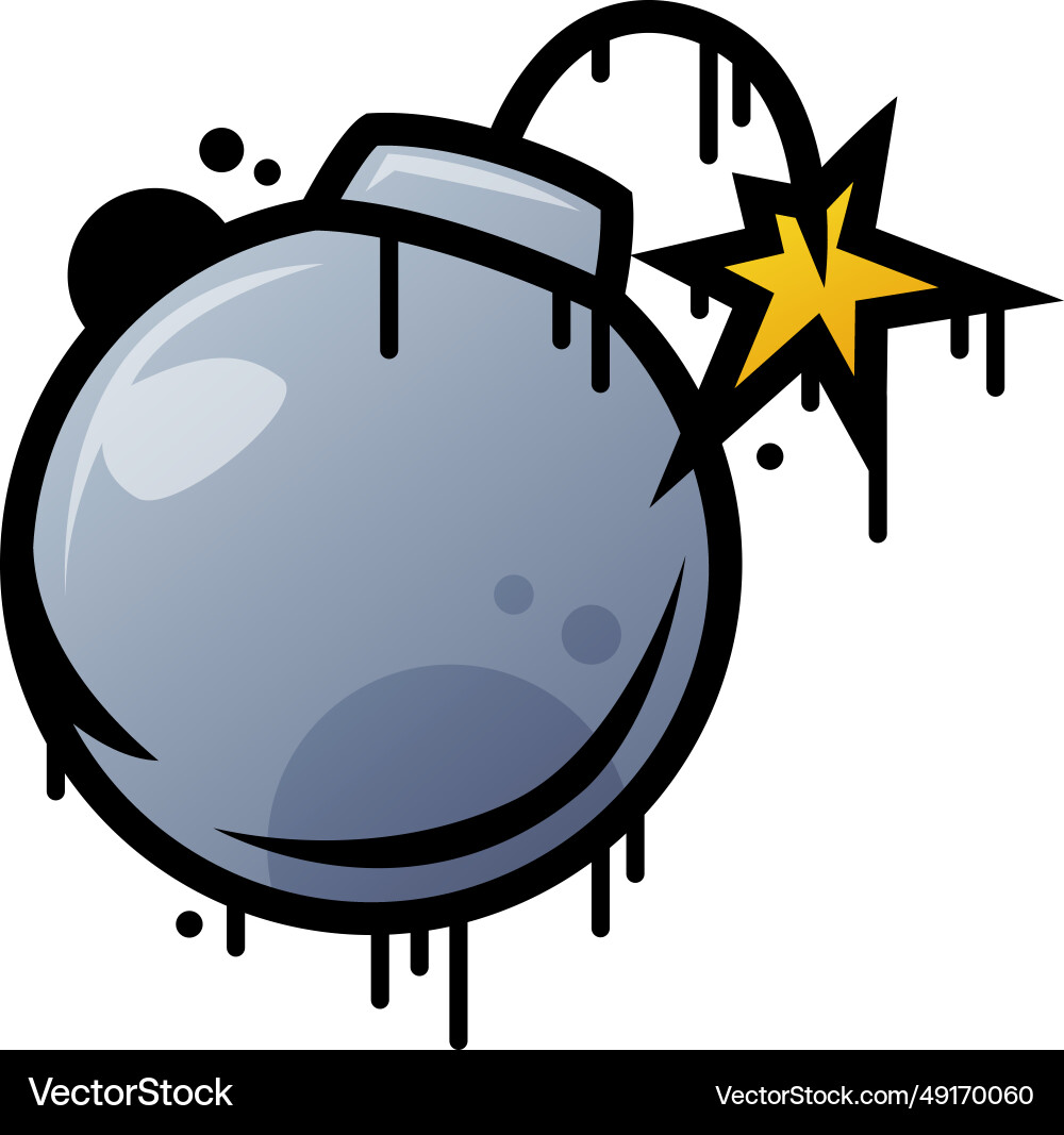 Bright graffiti bomb with wick as street wall Bright graffiti bomb with wick as street wall vector image