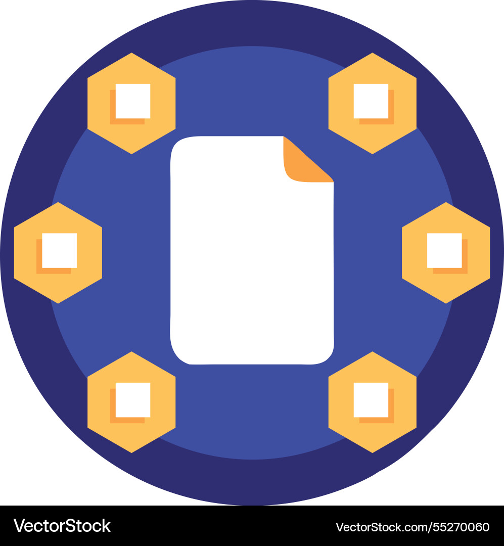 Decentralized blockchain network icon Vector Image