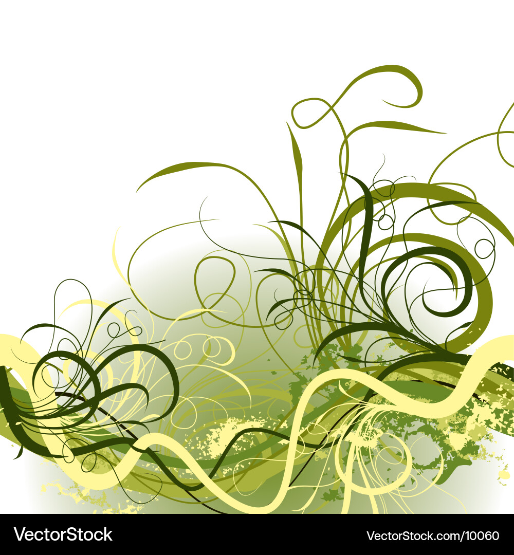 Elegant Swirl Botanical Vector Image