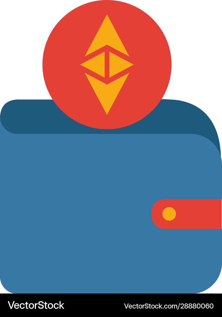 Ethereum wallet icon set four elements Ethereum wallet icon set four elements vector image
