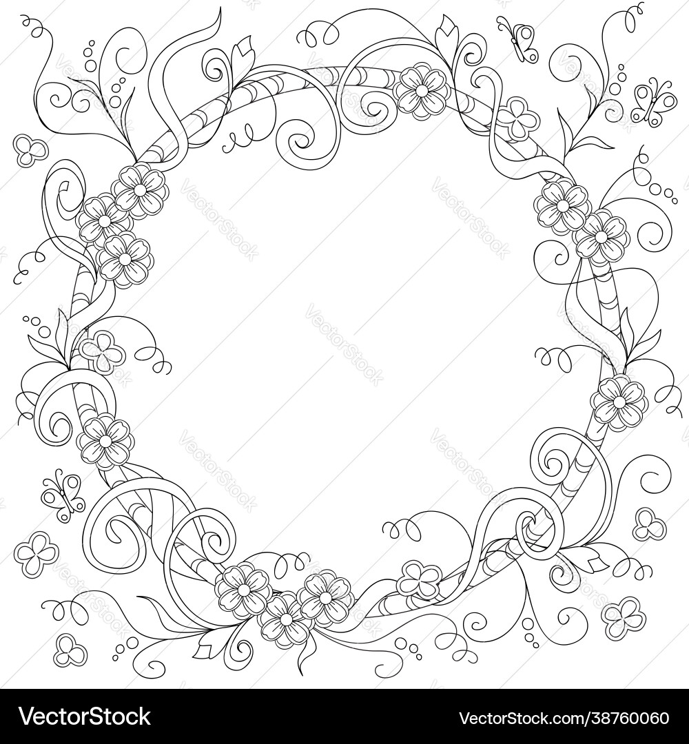 Frame with doodle elements Frame with doodle elements Vector Image