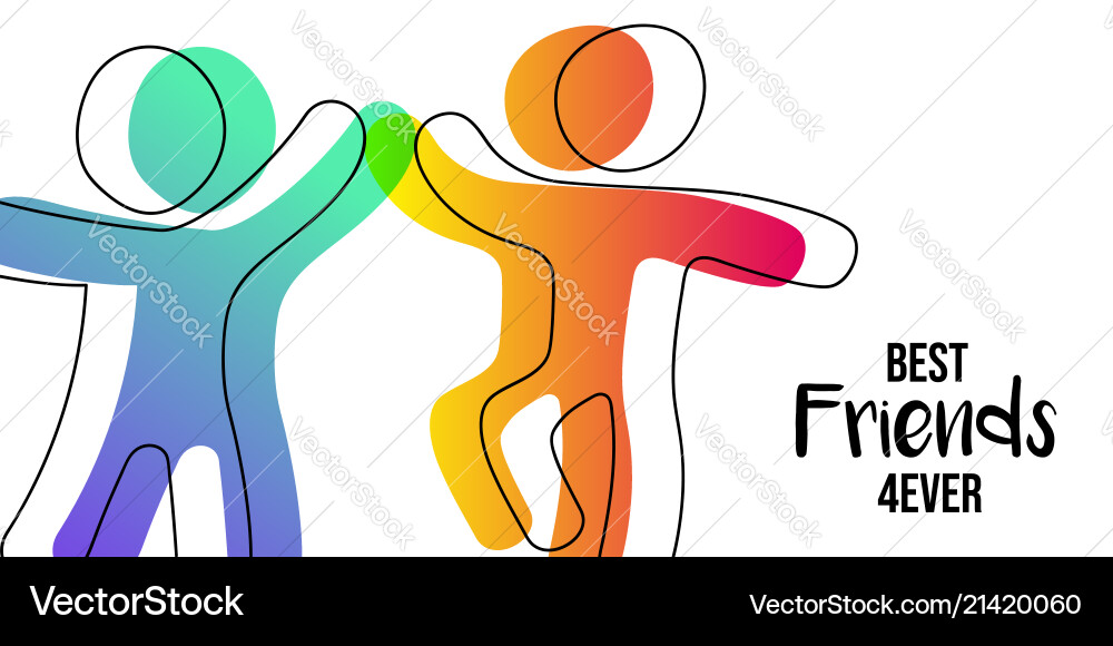 Friendship day web banner of friends high five vector image