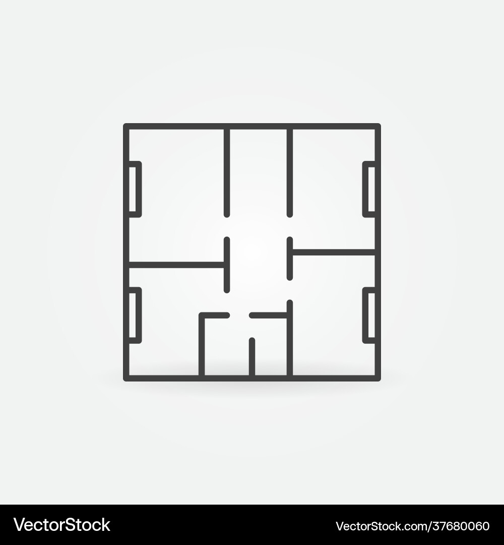 Home floor plan thin line concept simple Vector Image