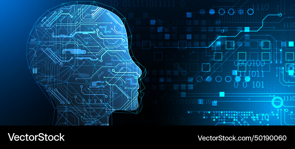 Künstliche Intelligenz technischer Hintergrund Vektorbild