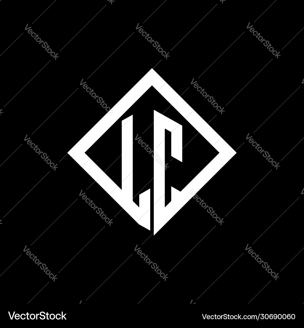 Lc logo monogram with square rotate style design Lc logo monogram with square rotate style design Vector Image
