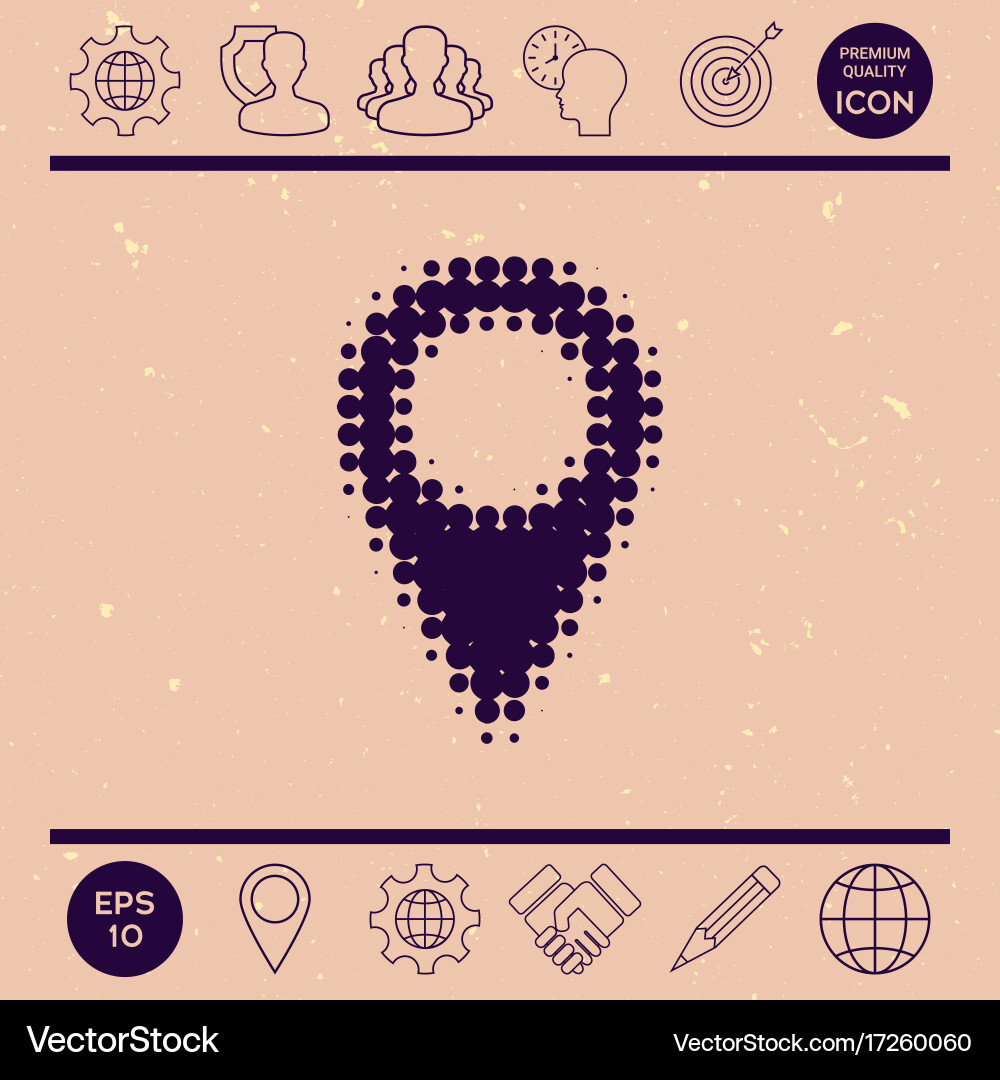 Map pointer halftone logo Vector Image