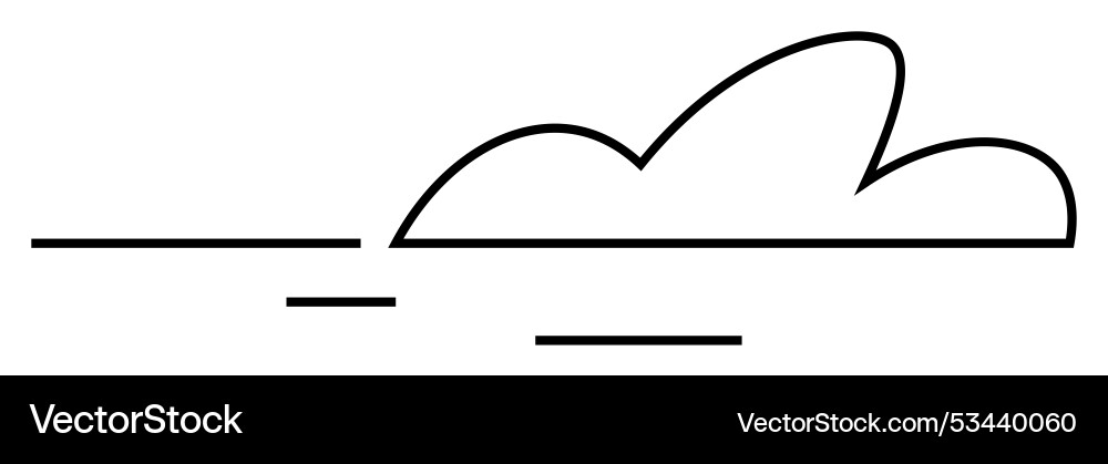 Minimalistic cloud with horizontal lines Minimalistic cloud with horizontal lines Vector Image