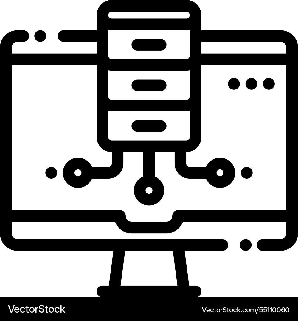 Monitor icon thin linear style design isolated Monitor icon thin linear style design isolated vector image