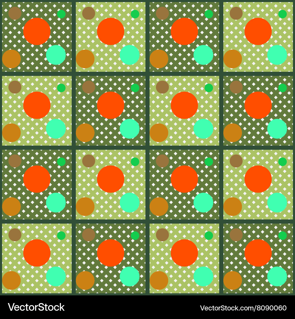 Pattern of colored circles on a grid vector image