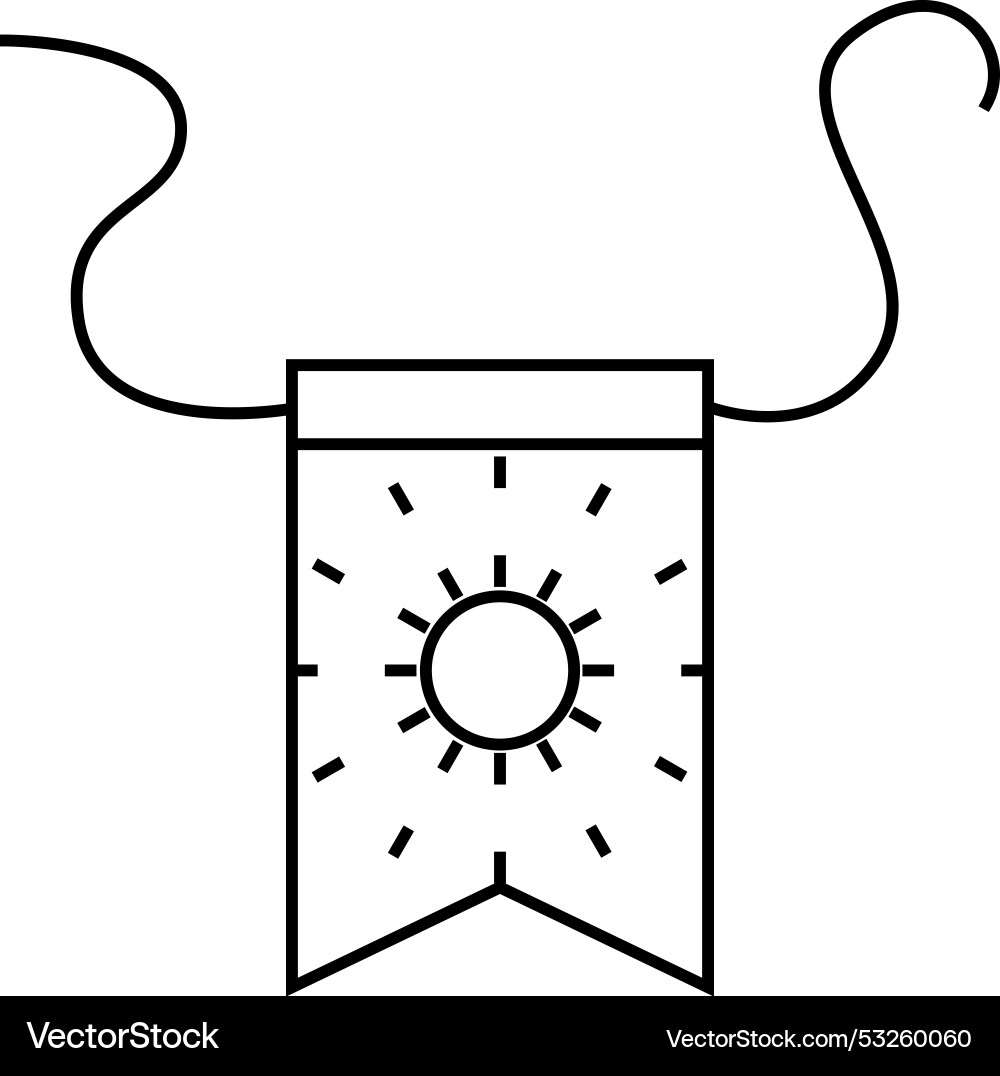 Pennant flag map line icon vector image