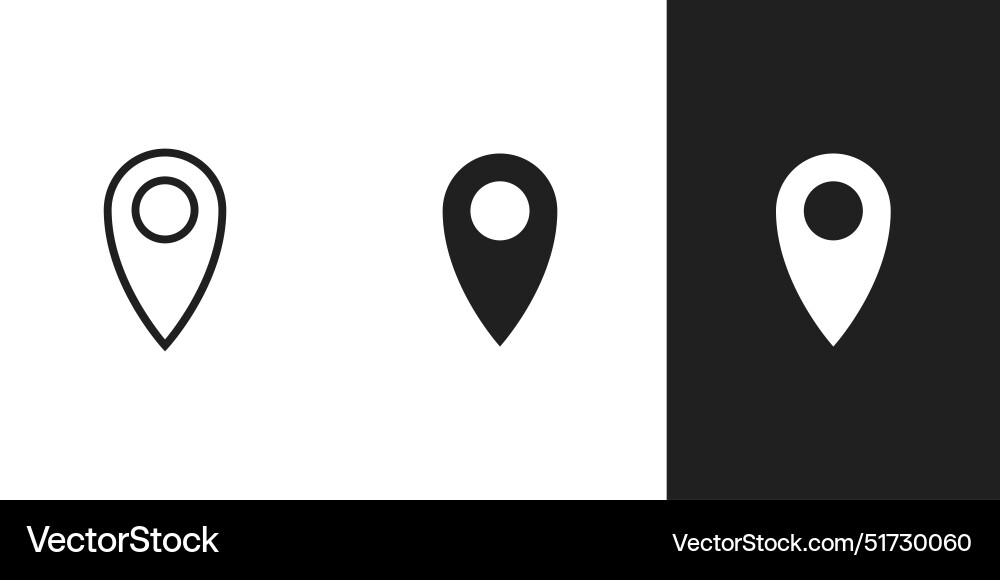 Point of location icon in 3 form Vector Image